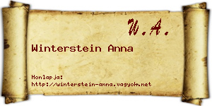 Winterstein Anna névjegykártya